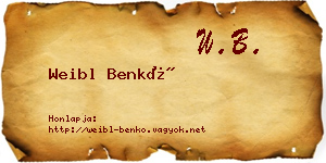 Weibl Benkő névjegykártya